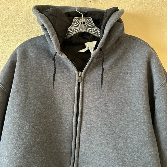 Carhartt Gray Full Zip Quilted Lined Jacket, Vintage Style, Size XL